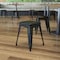Flash Furniture 4  Inch Black Metal Stool, PK4 ET-BT3503-18-BLK-GG - alternate 1
